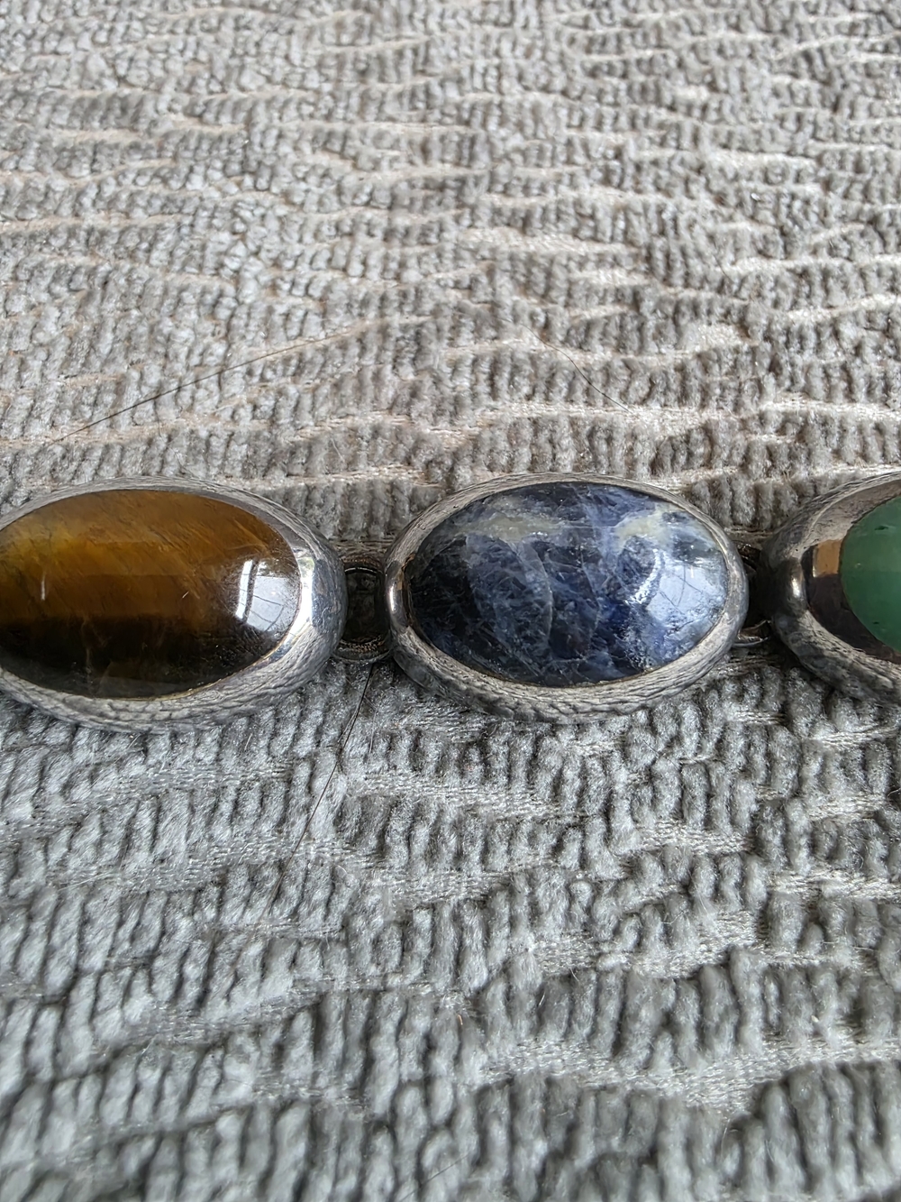 Vintage Sterling Silver Inlay Multi Gemstone Bracelet Taxco Mexico 925 - Picture 14 of 16
